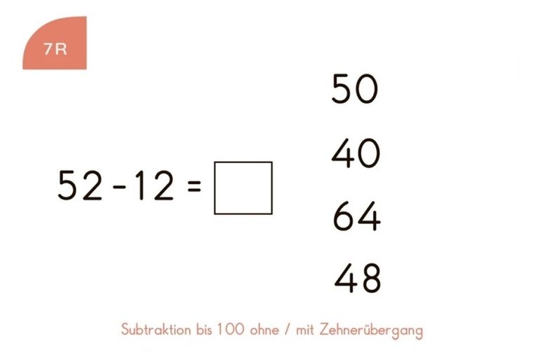 WiemTo, Odejmowanie w Zakresie 100, karty edukacyjne