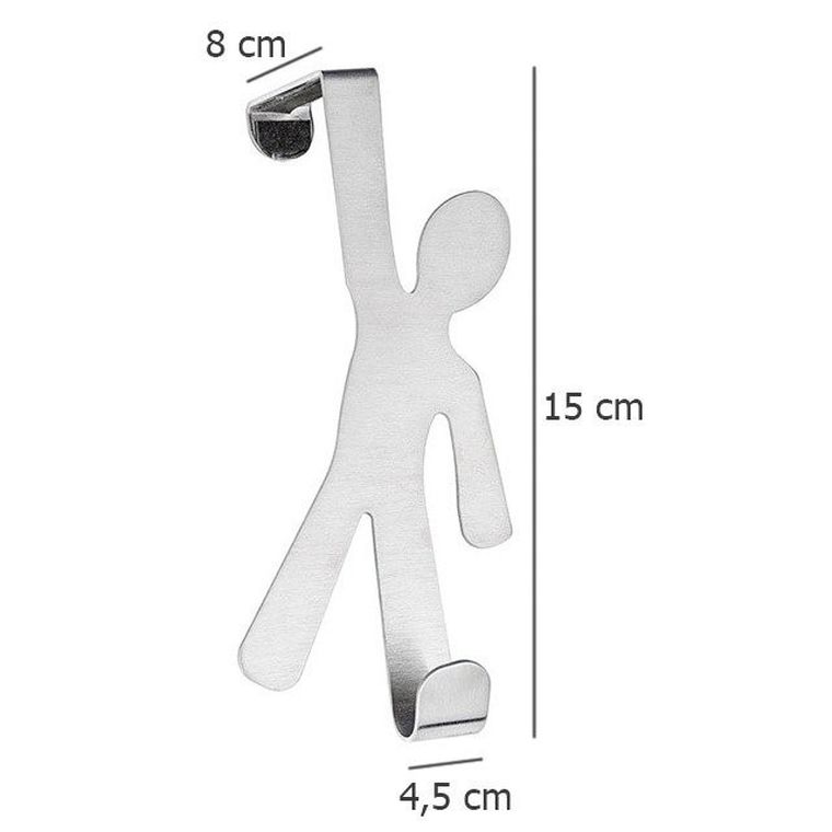 Wieszak na drzwi, boy, stal nierdzewna matowa, 4 cm