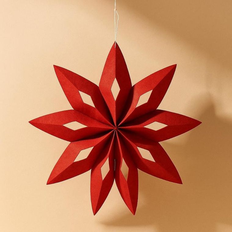 Winteria, gwiazda świąteczna z filcu, czerwona, 50 cm