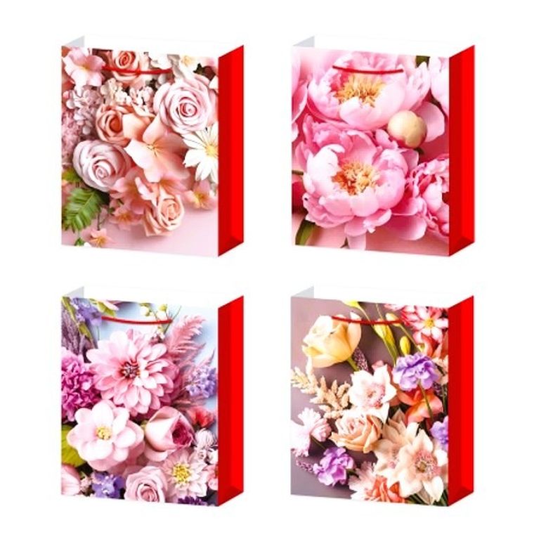 W&K, torebka prezentowa, Kwiaty, L, 1 szt.