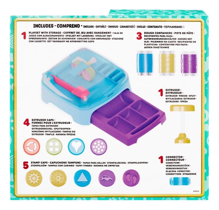 Wonder Factory, Dough Creation Station, masa plastyczna z bazą do przechowywania, 14 elementów