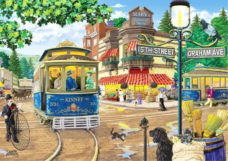 Wooden.City, Wiktoriańska ulica, drewniane puzzle z figurkami, 1010 elementów