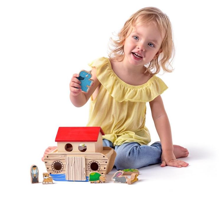 Woodyland, drewniana Arka Noego z figurkami zwierząt