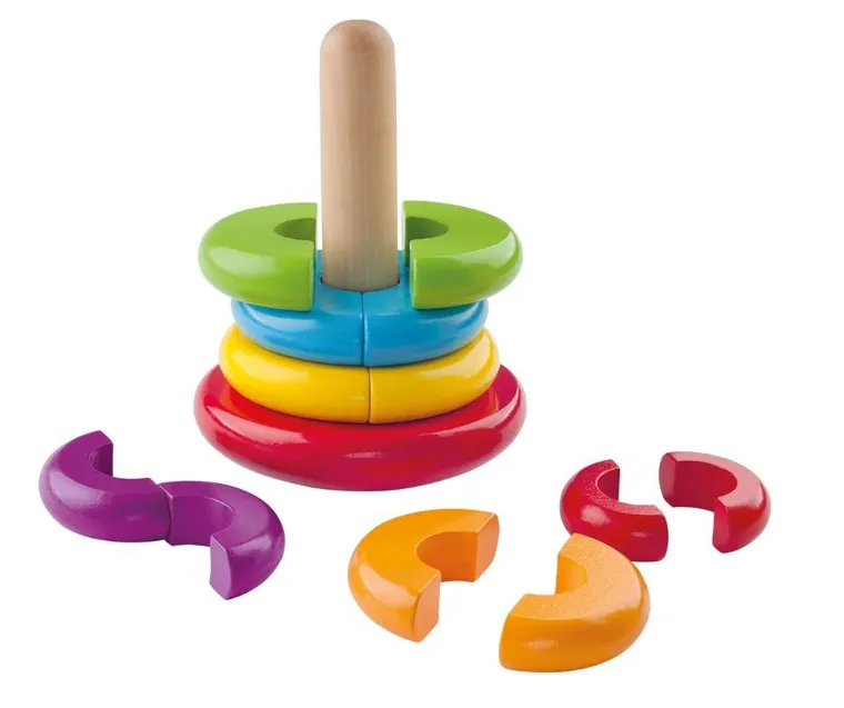 Woodyland, drewniana piramidka magnetyczna, 18-14-14 cm