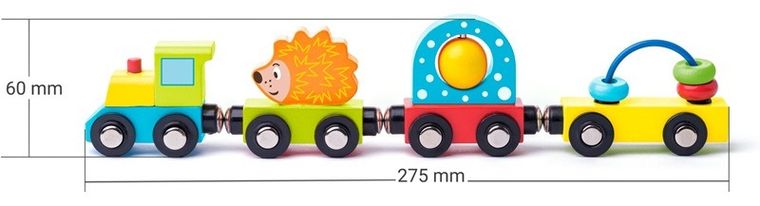 Woodyland, drewniany pociąg magnetyczny z jeżem