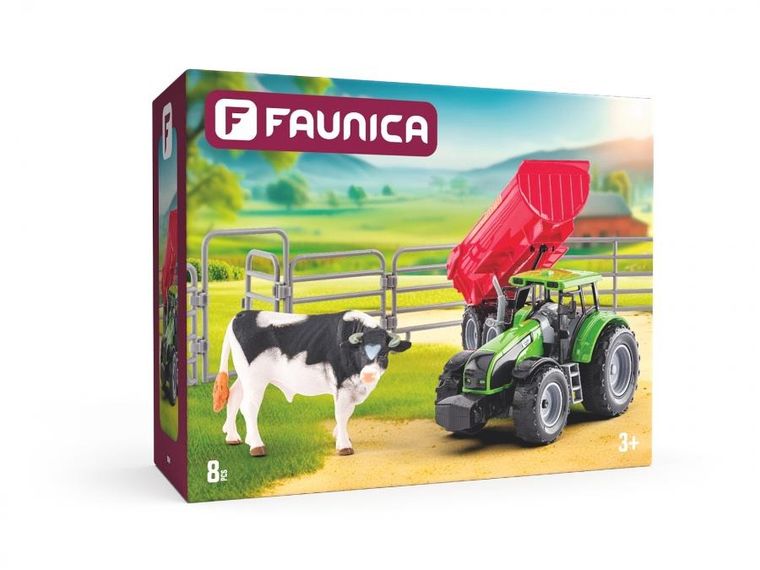 Woodyland, farma, traktor z akcesoriami, 9 elementów