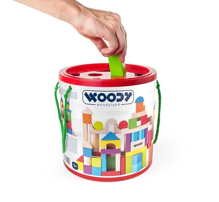 Woodyland, klocki drewniane, 100 elementów