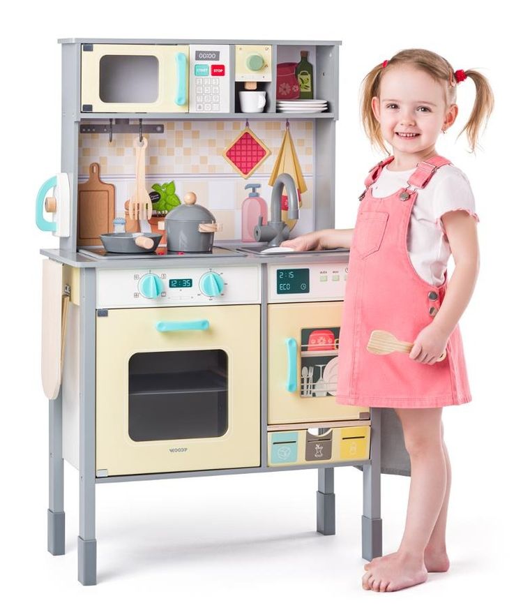 Woodyland, Mia, kuchnia z akcesoriami, drewniana, 68-52-15 cm