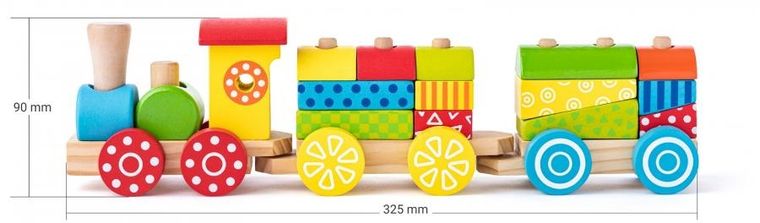 Woodyland, pociąg, klocki drewniane