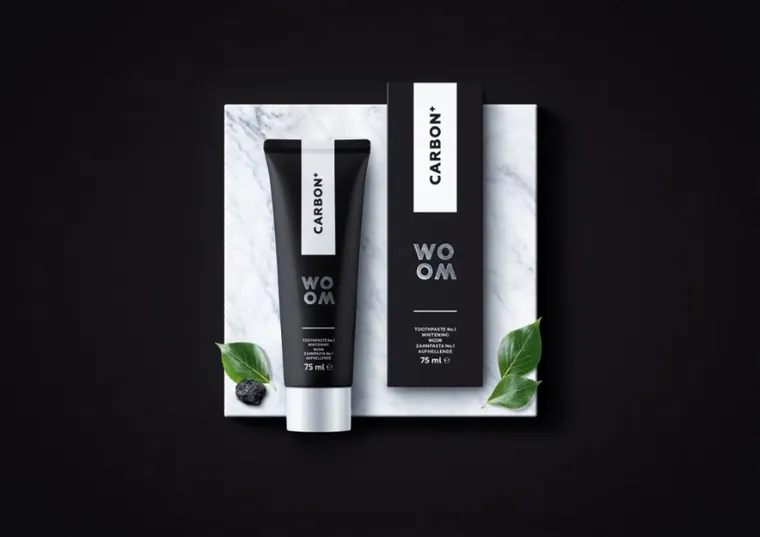 WOOM, Carbon+, naturalna pasta wybielająca z węglem aktywnym, 75 ml