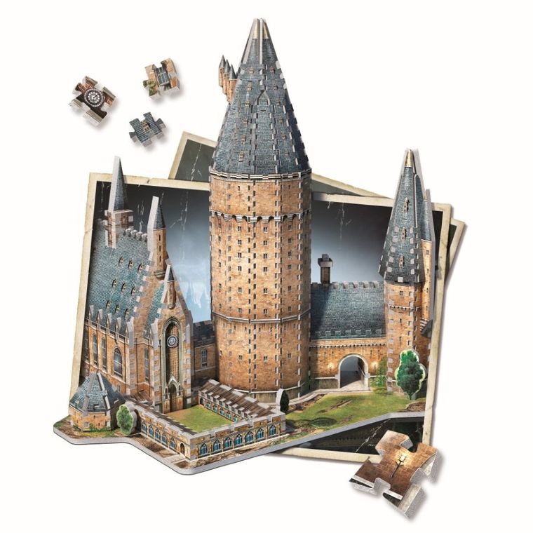 Wrebbit, Harry Potter, Hogwarts Great Hall, puzzle 3D, 850 elementów