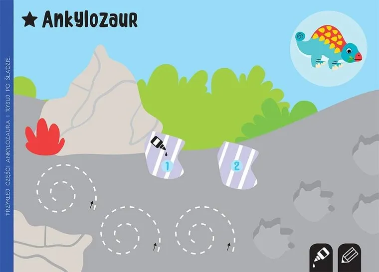 Wycinam, naklejam, rysuję. Dinozaury. Wycinanki edukacyjne