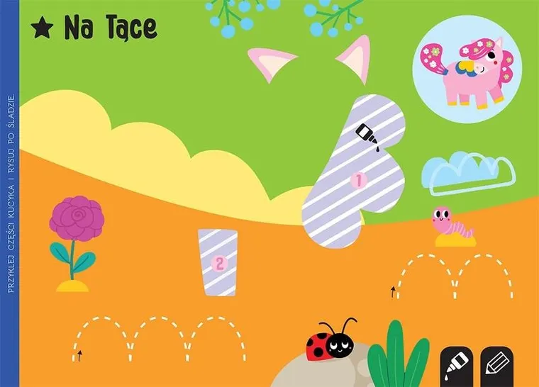 Wycinam, naklejam, rysuję. Kucyki. Wycinanki edukacyjne