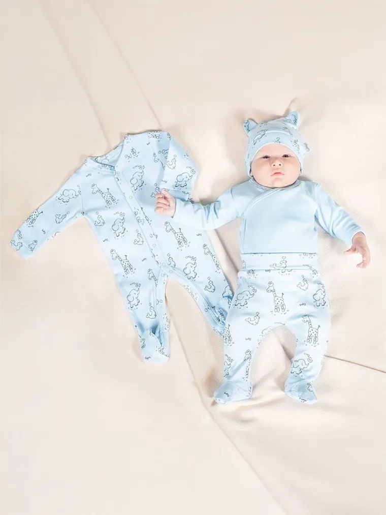 Wyprawka chłopięca, niebieska, 4 elementy, Nicol