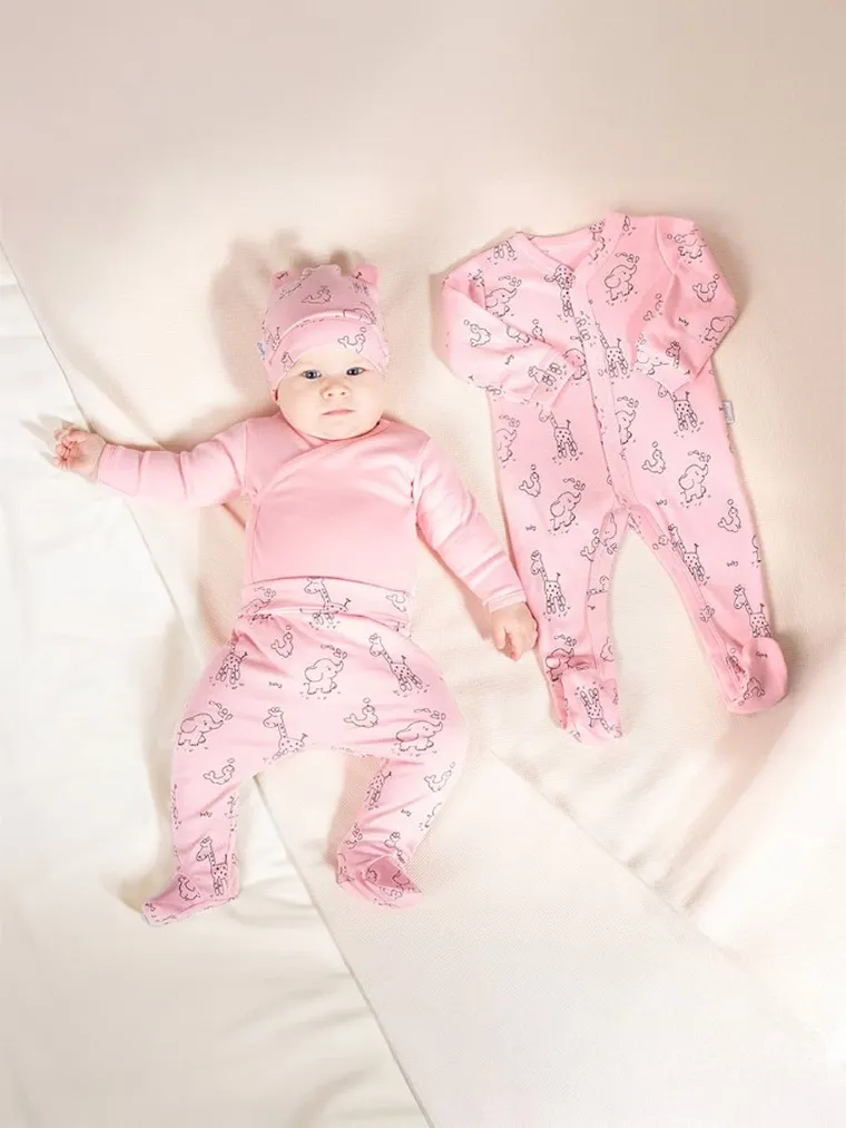 Wyprawka dziewczęca, różowa, 4 elementy, Nicol