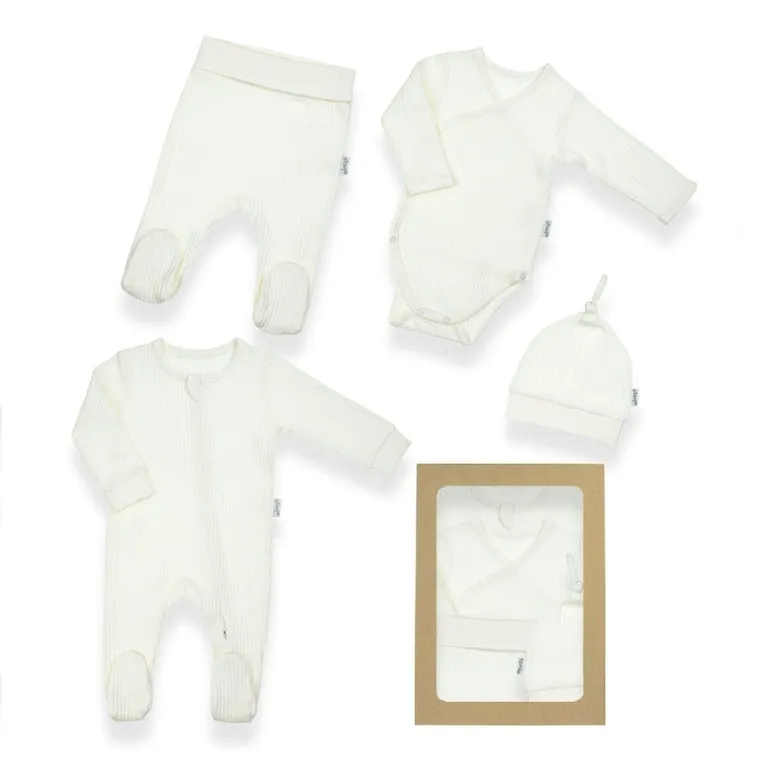 Wyprawka niemowlęca, ecru, 4 elementy, Nicol