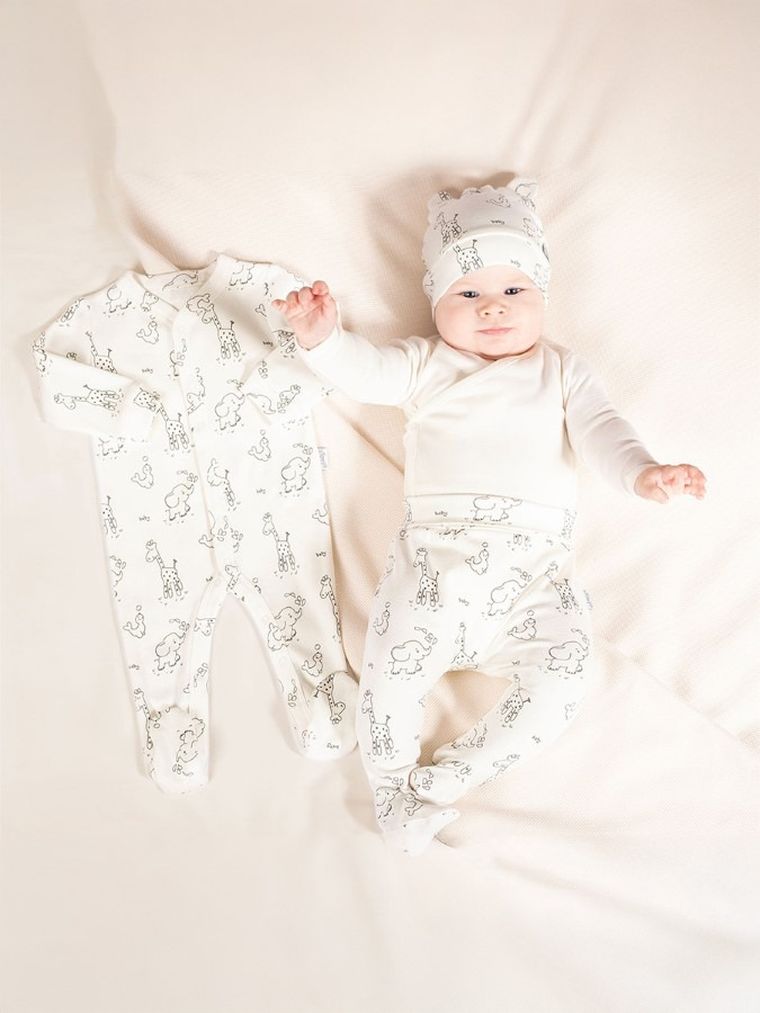 Wyprawka niemowlęca, ecru, 4 elementy, Nicol