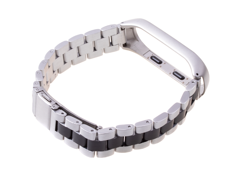 Xiaomi, bransoleta do Xiaomi Mi Band 3/Mi Band 4, srebrno-czarna