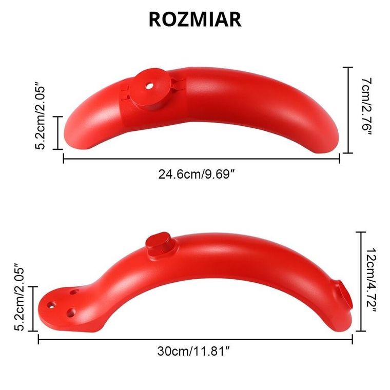 Xiaomi, zestaw błotników do hulajnogi Xiaomi M365/Pro, czerwony