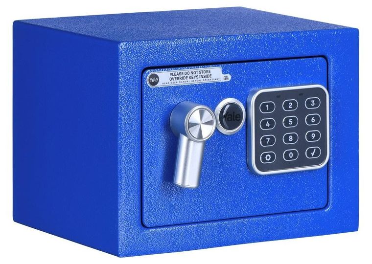 Yale, Mini Electronic Safe Blue, sejf podstawowy, mini, niebieski