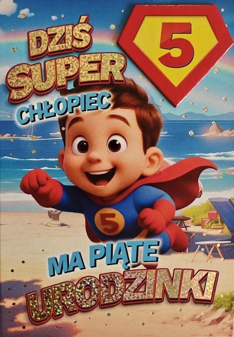 YEKU, karnet, Urodziny 5 chłopiec, Superbohater