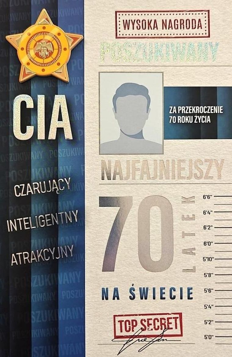 YEKU, karnet, Urodziny 70 męskie poszukiwany