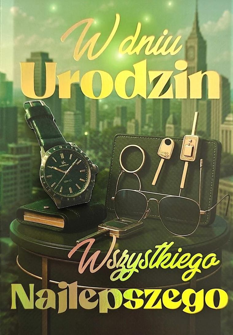 YEKU, karnet, Urodziny męskie zegarek