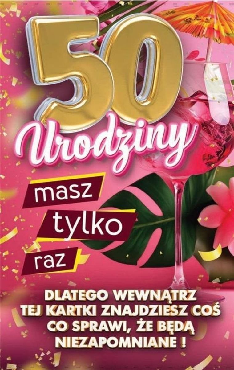 Yeku, karnet z nakładką na butelkę, 50 Urodziny