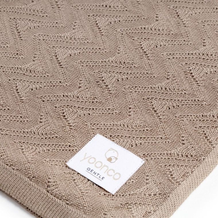 Yoonco, Ażur, kocyk bambusowy, mgiełka, beż