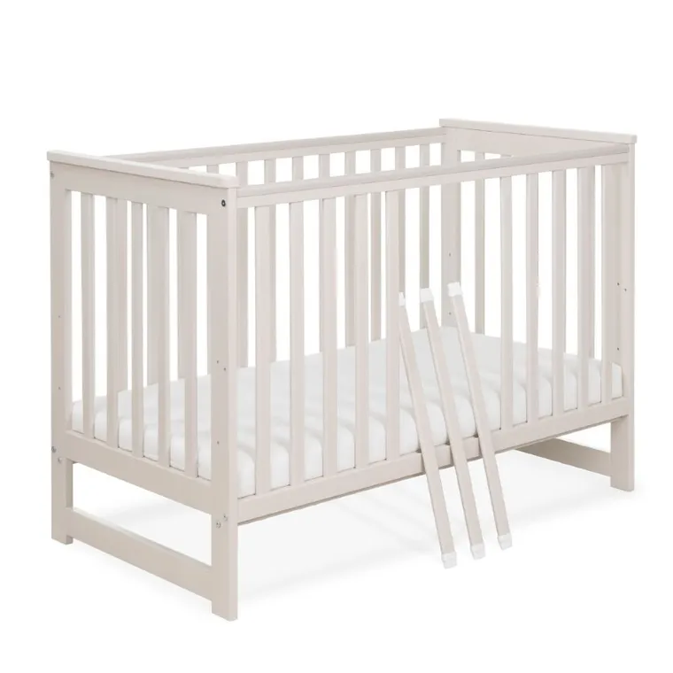 Yoonco, IWI, łóżeczko drewniane z barierką, beż