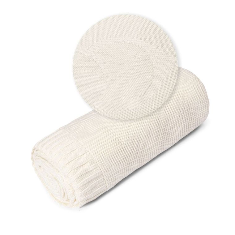 Yoonco, kocyk bambusowy, kremowy, 80-100 cm