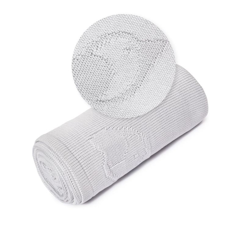 Yoonco, Ptaszki, koc bambusowy, szary, 80-100 cm