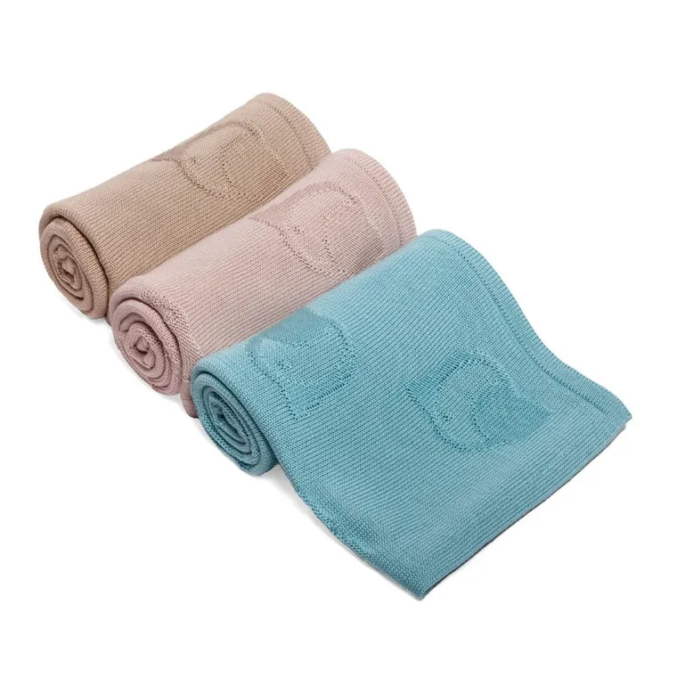 Yoonco, Ptaszki, kocyk bambusowy, beż, 90-90 cm