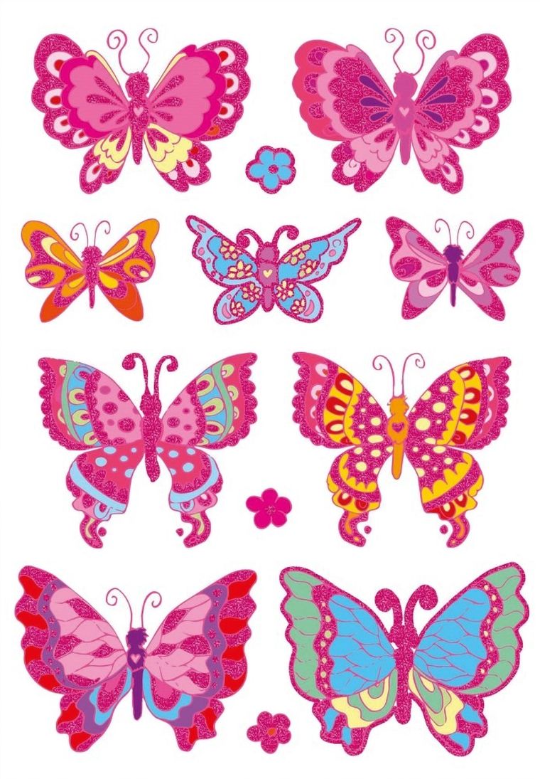Z-Design, błyszczące naklejki foliowe w dużym formacie, motyle