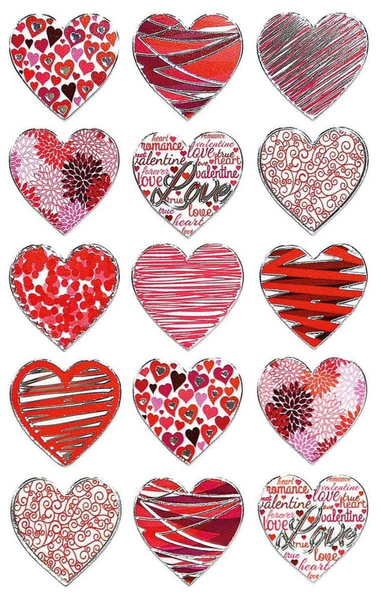 Z-Design, naklejki foliowe, czerwono/różowe serca