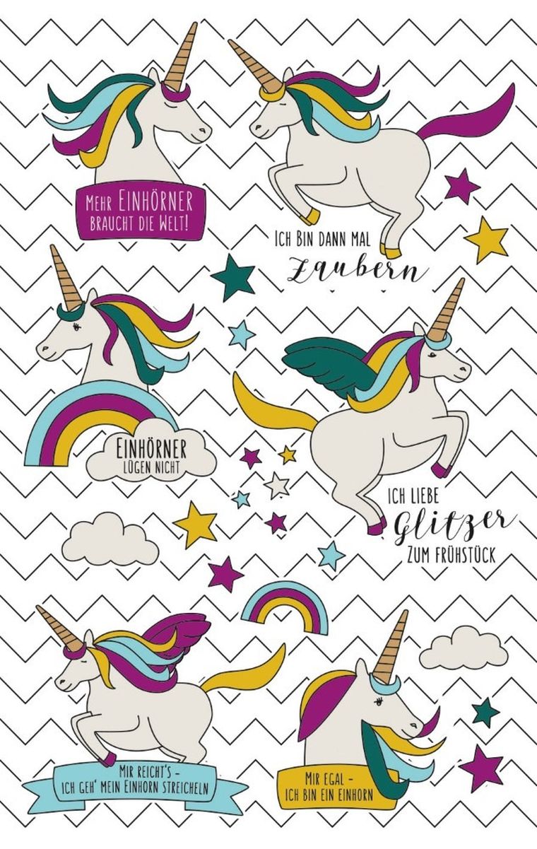 Z-Design, naklejki papierowe, jednorożce popart