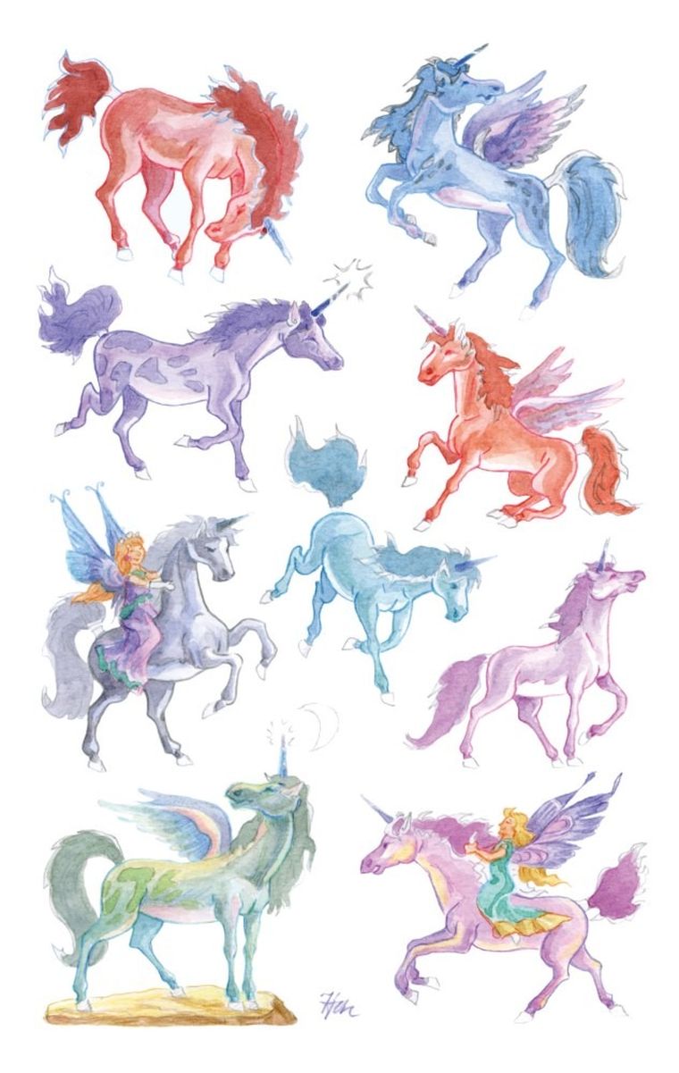 Z-Design, naklejki papierowe, tłoczone, jednorożce