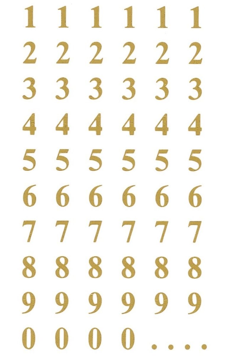 Z-Design, naklejki złote cyfry (30pt/7,5mm)