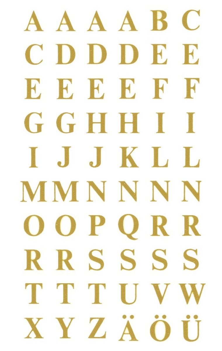 Z-Design, naklejki złote litery (30pt/7,5mm)