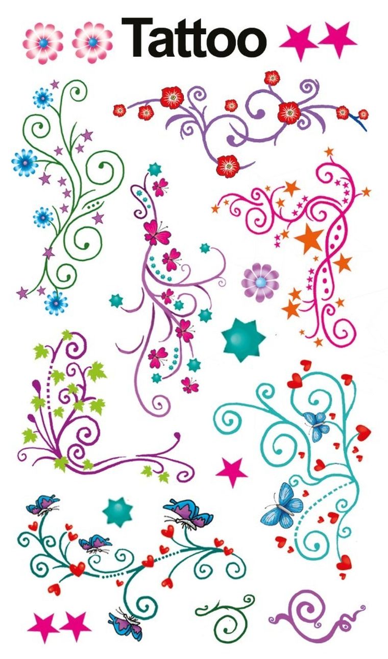 Z-Design, tatuaże, kwiaty i motyle