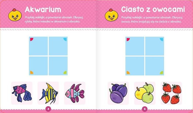 Zabawy malucha z kurczątkiem. Aktywizująca książeczka z naklejkami puzzlami