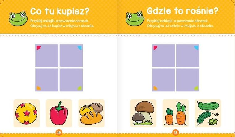 Zabawy malucha z żabką. Aktywizująca książeczka z naklejkami puzzlami