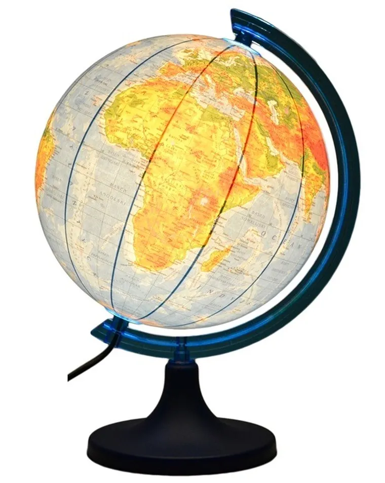 Zachem, globus fizyczny, podświetlany, średnica 25 cm