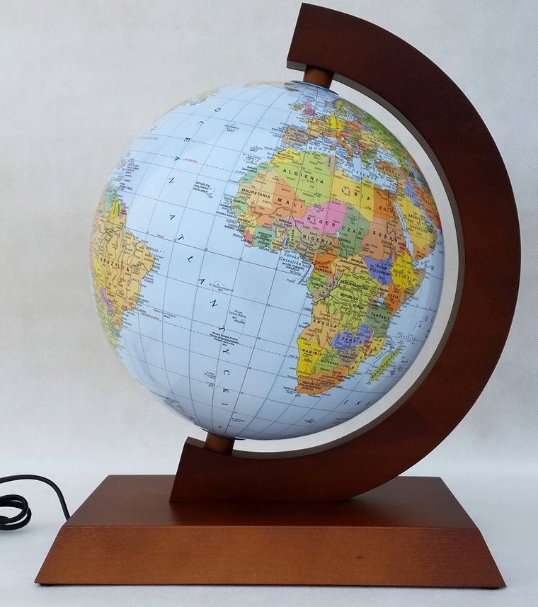 Zachem, globus polityczno-fizyczny, podświetlany, średnica 25 cm