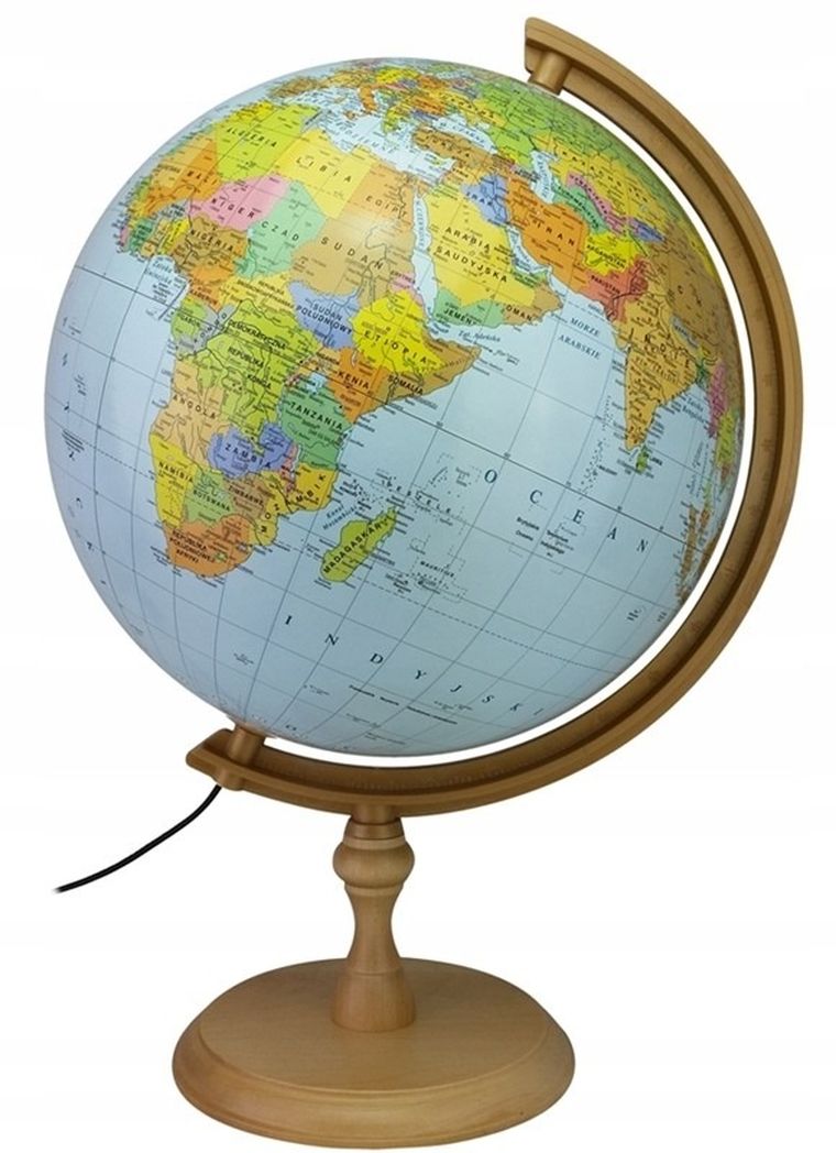 Zachem, globus polityczno-fizyczny, podświetlany, średnica 32 cm