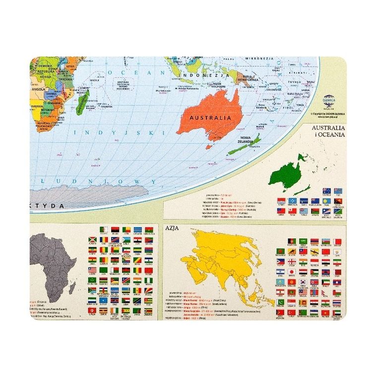 Zachem, podkładka na biurko, mata, mapa polityczna świata