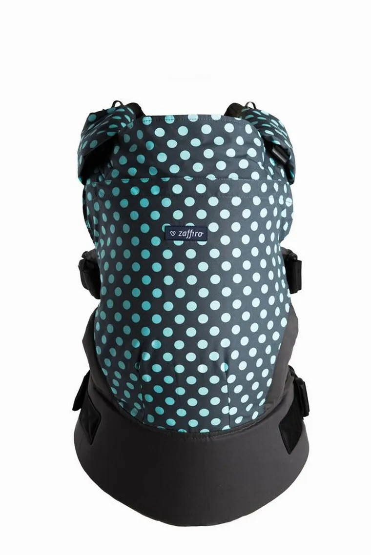 Zaffiro, Care, nosidełko dla niemowląt, szaro-turkusowe groszki