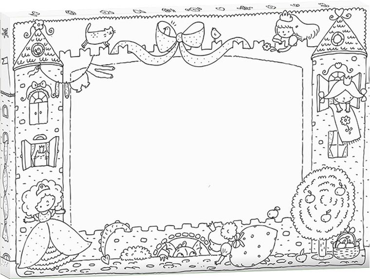 Zamek. Kolorowanka ramka do zawieszenia