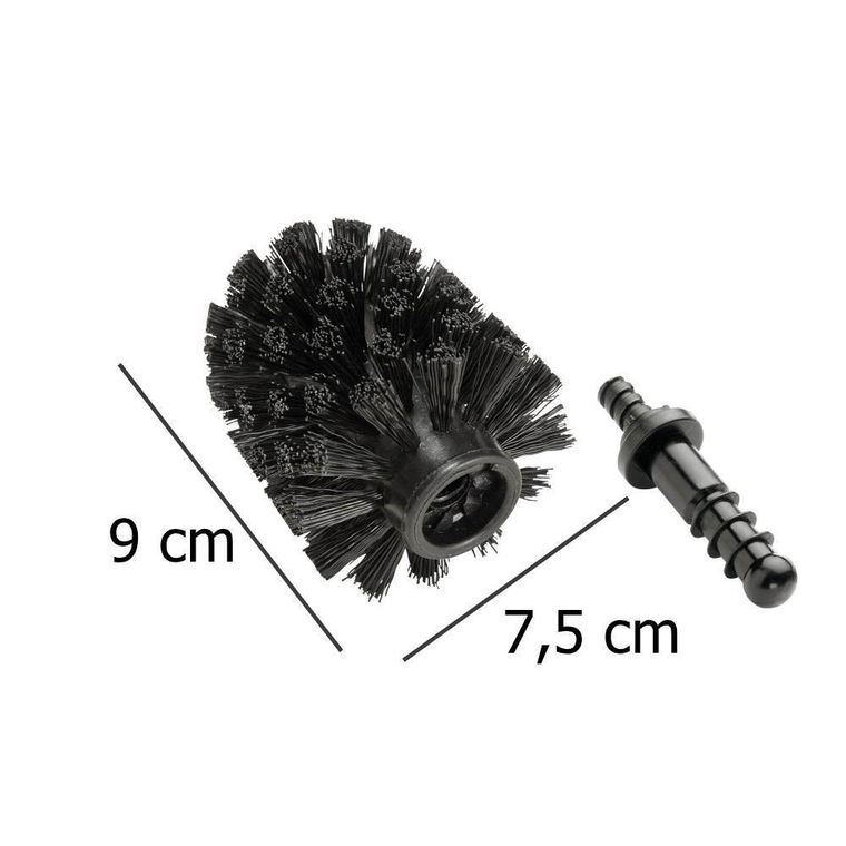 Zapasowa końcówka do szczotki toaletowej, czarny, ∅ 7.5 cm