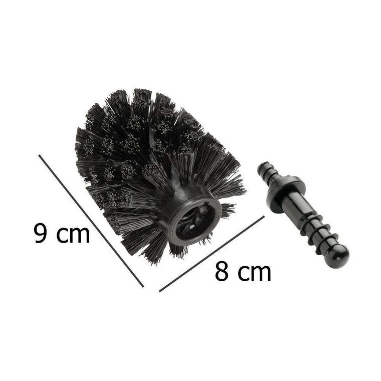 Zapasowa końcówka do szczotki toaletowej, czarny, ∅ 8 cm